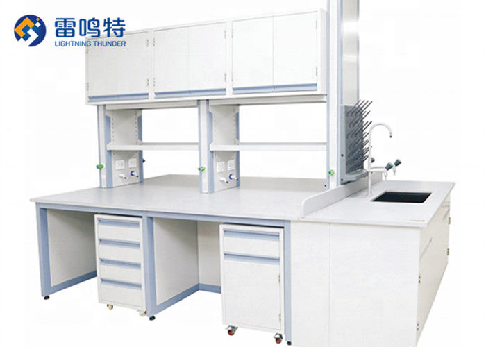 Plywood Modular Lab Benches Laboratory Work Station With Reagent Rack