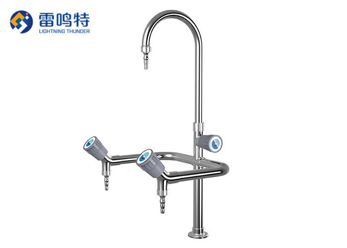 SUS304 Lab Sink Faucet Three Gooseneck For Laboratory Bench