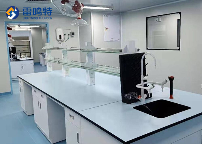 Floor Type Fireproof Laboratory Work Benches With Lockers Reagent Rack